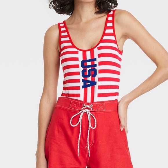 Tops - NEW American Flag Bodysuit